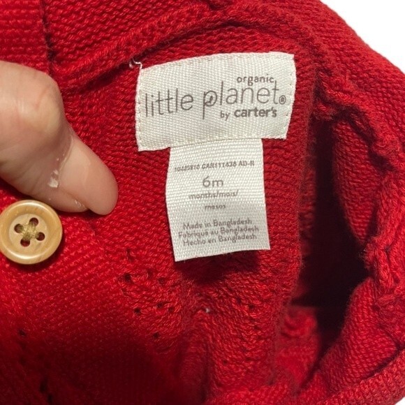 Carter’s Baby Organic Sweater Knit Pointelle Jumpsuit, 6 Months - Picture 7 of 8